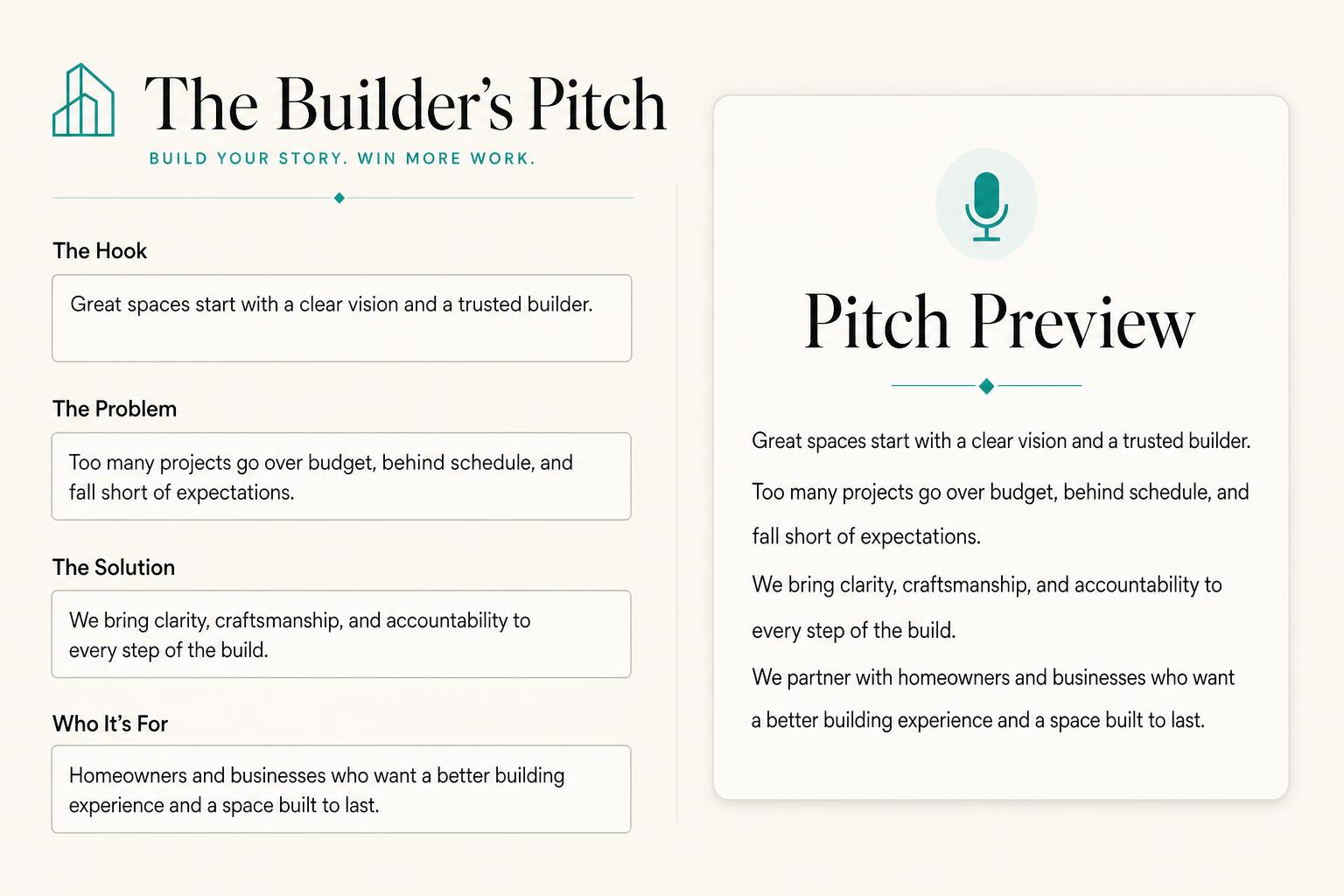 The Builder's Pitch preview